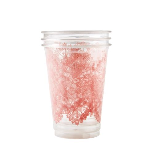 Plastové kelímky Lace růžové  - set 24 ks