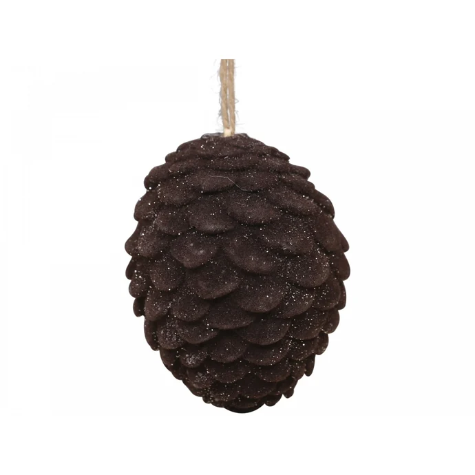 Velurová vánoční ozdoba Pinecone Mocca 4,5 cm