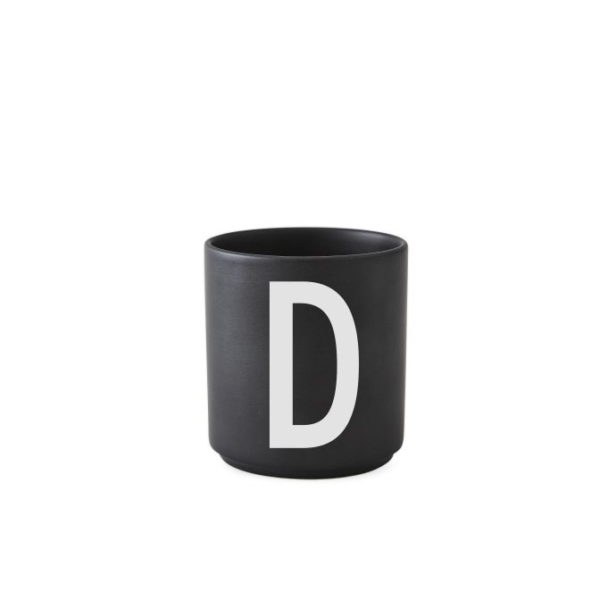 Porcelánový hrneček/dózička Letters black