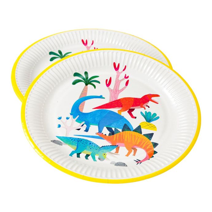 Dětské papírové nádobí Dinosaur Plates 8 ks