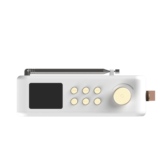 Rádio a bluetooth reproduktor 2v1 aTUNE White/Champagne