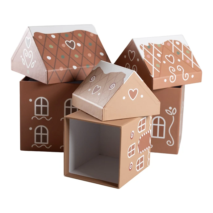 Dárková krabička ve Gingerbread House – set 3 ks