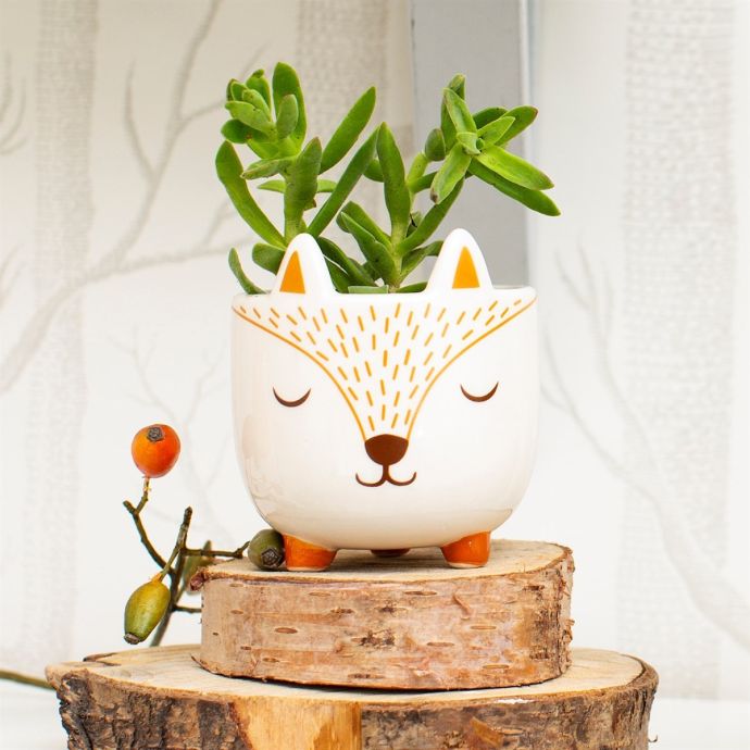 Keramický obal na květináč Woodland Fox Mini