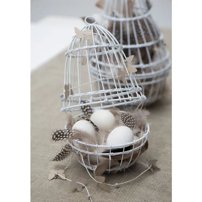 Vajíčko z kovových drátků - bílé
