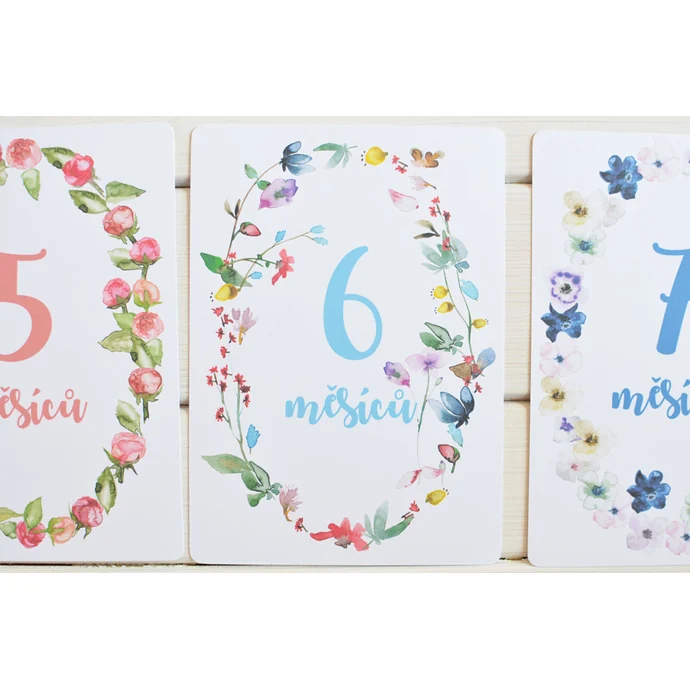 Milníkové kartičky pro miminka 1 - 12 měsíců