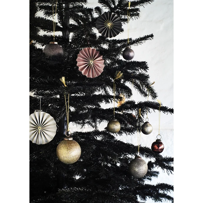 Papírová vánoční ozdoba Rosette Aubergine - set 2 ks