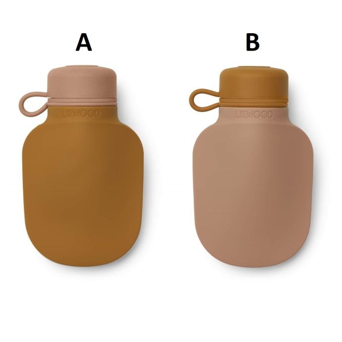 Dětská lahev na smoothie Silvia Mustard/Dark Rose - Set 2 ks
