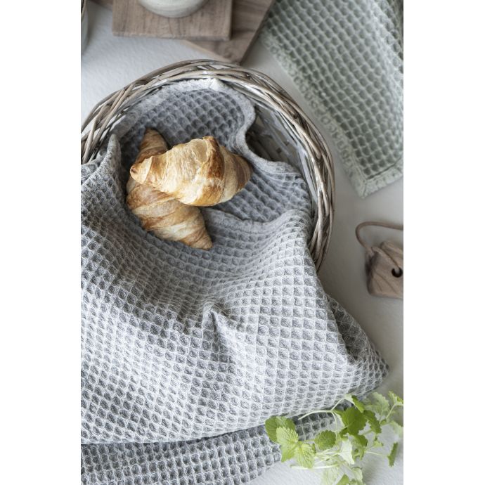 Bavlněná utěrka Waffle Pattern Grey
