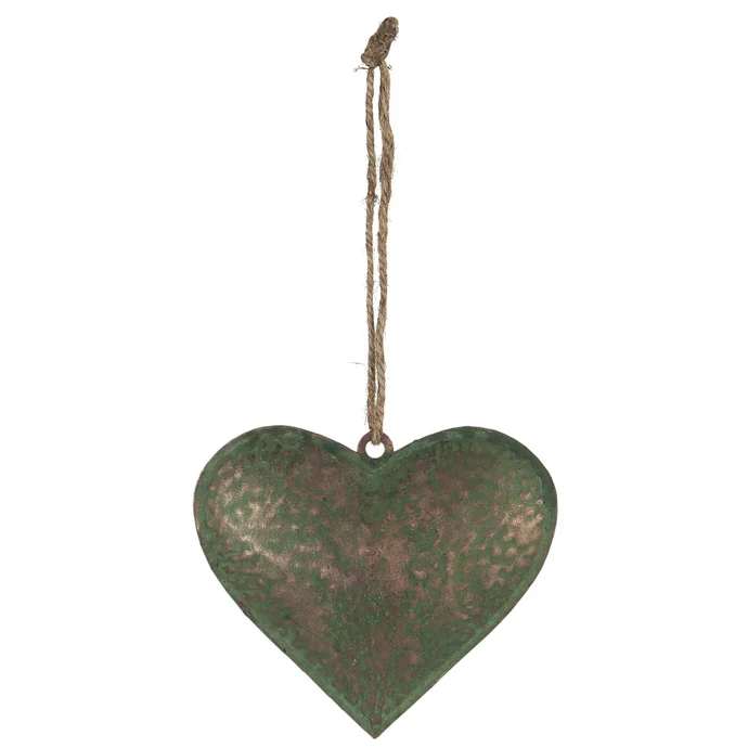 Kovové závěsné srdce Army Green 11 cm