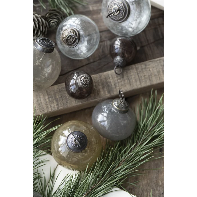 Vánoční baňka Pebbled Glass Grey