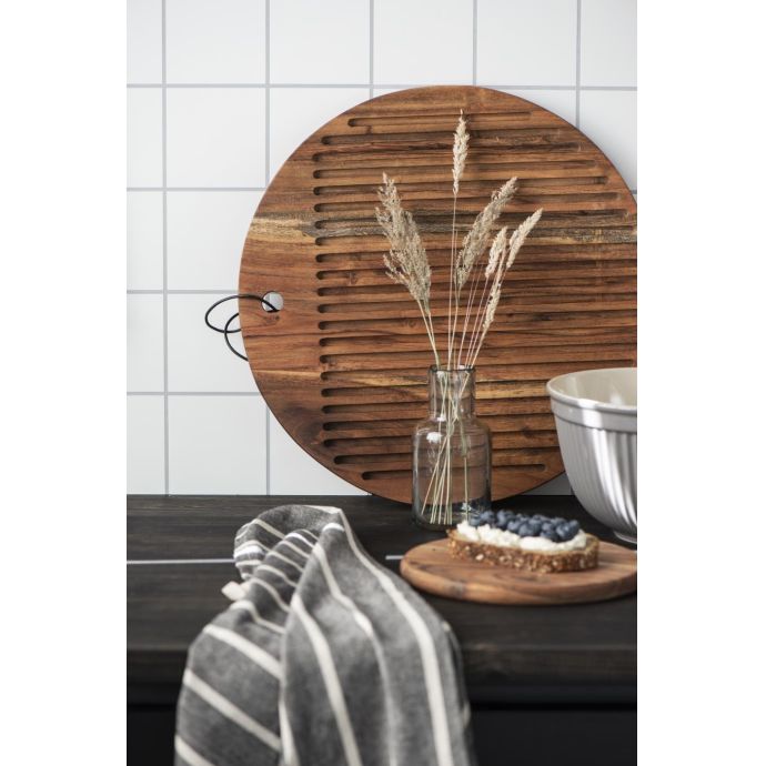 Kulaté krájecí prkénko Grooves Oiled Acacia