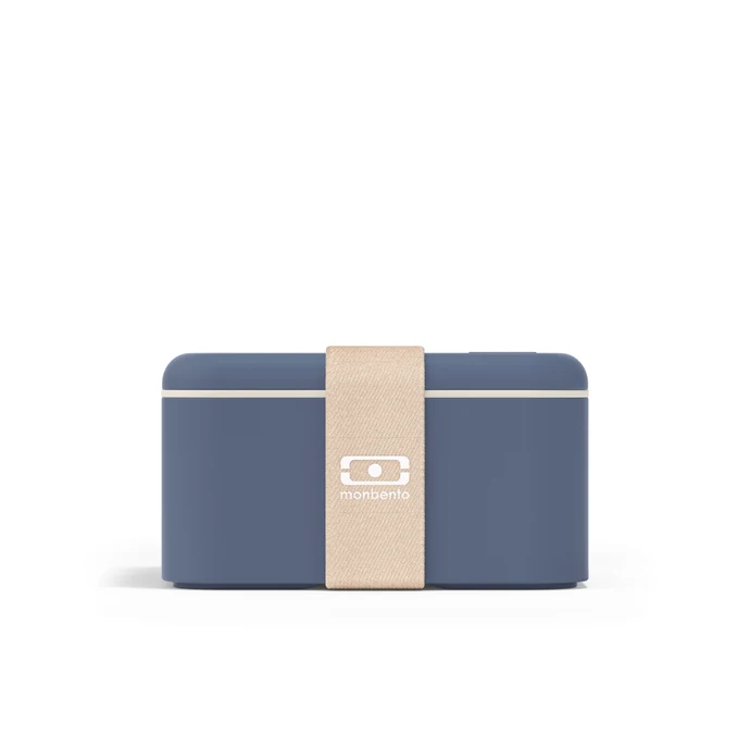 Svačinový box Monbento Square Blue/Natural 1,7 l