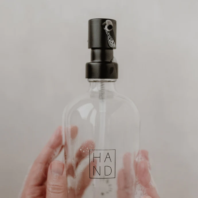 Skleněný dávkovač mýdla Hand Transparent 500 ml