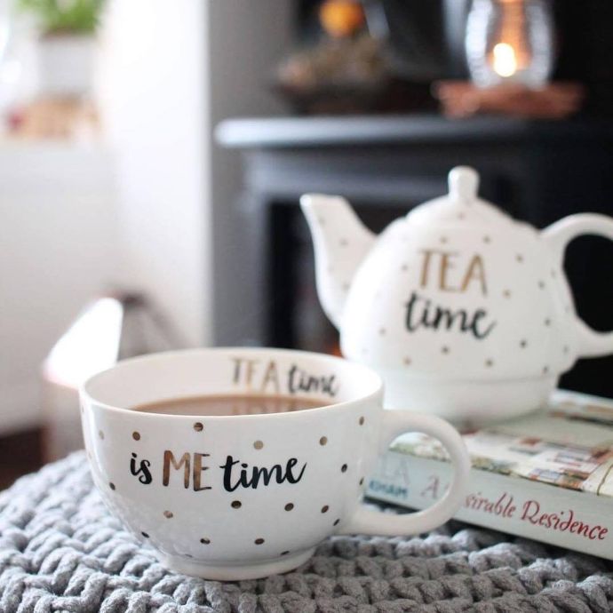 Čajová konvička s hrnečkem Tea time