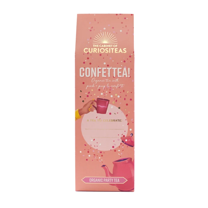 Organický černý čaj s rozpustnými konfetami Confettea Pink 80g