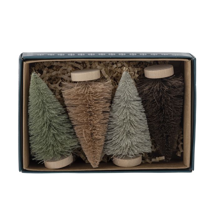 Vánoční dekorace stromček Oybek Sisal - set 4 ks