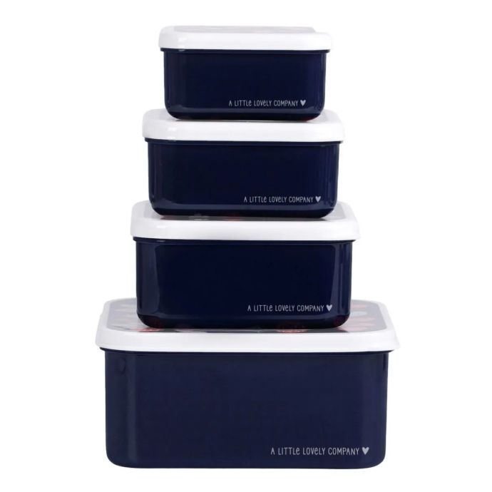 Svačinový box Strawberries - set 4 ks