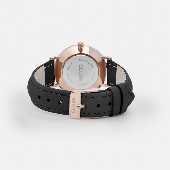 Hodinky Cluse Minuit Rose Gold white/black