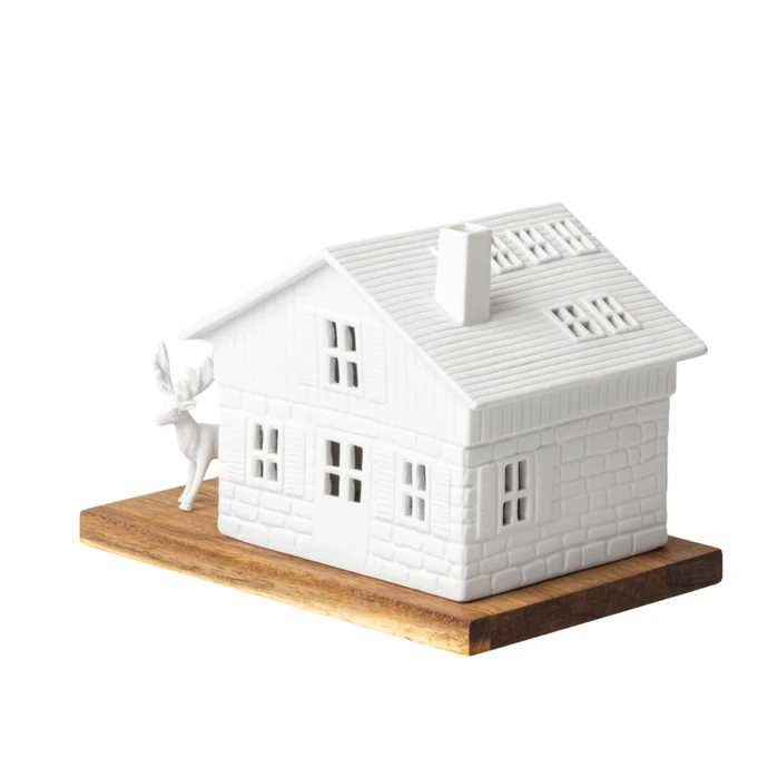 Porcelánový svícen domeček Ski Hut