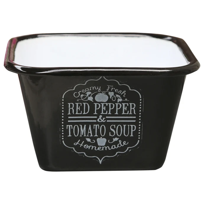 Smaltovaná miska Tomato soup - černá