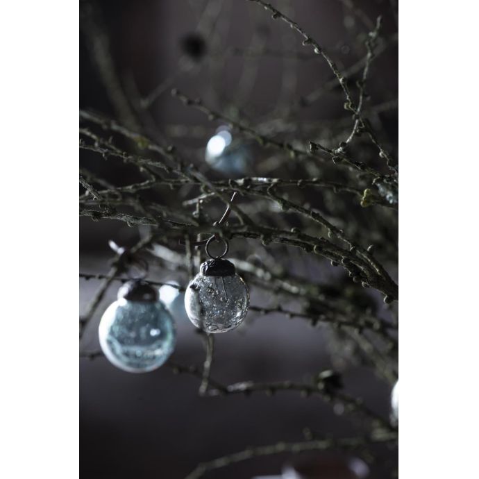 Vánoční baňka Pebbled Glass Clear - set 8 ks