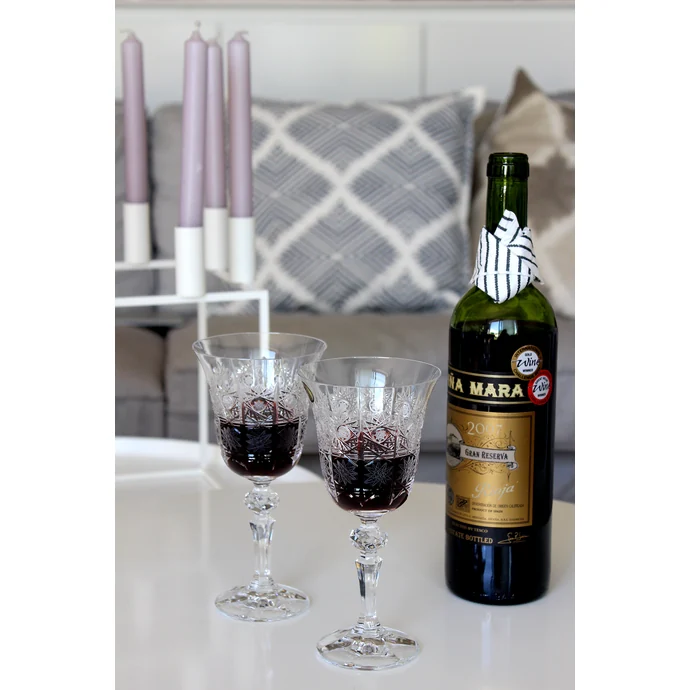Broušená křišťálová sklenice na víno Crystal BOHEMIA 2 dcl