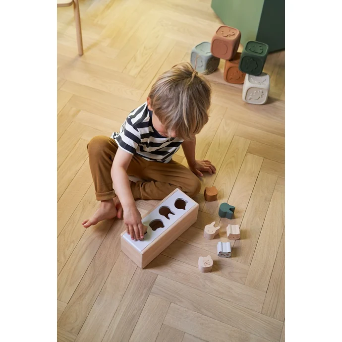 Dětská dřevěná hračka Puzzle Box Grey