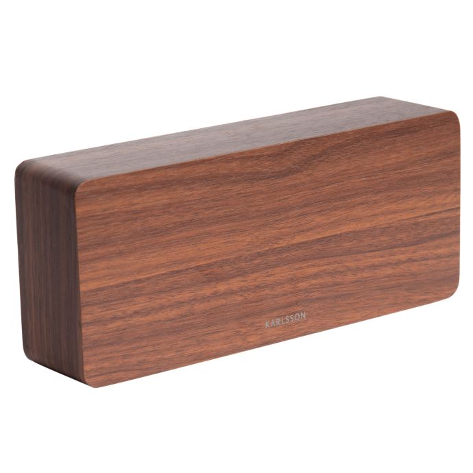 Designový digitální budík Tube Dark wood