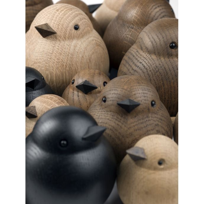 Dřevěný ptáček Mama Sparrow Smoke Stained Oak