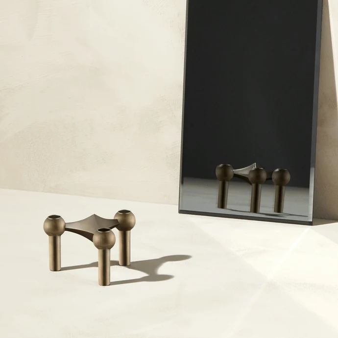 Designový svícen STOFF Nagel Bronzed Brass