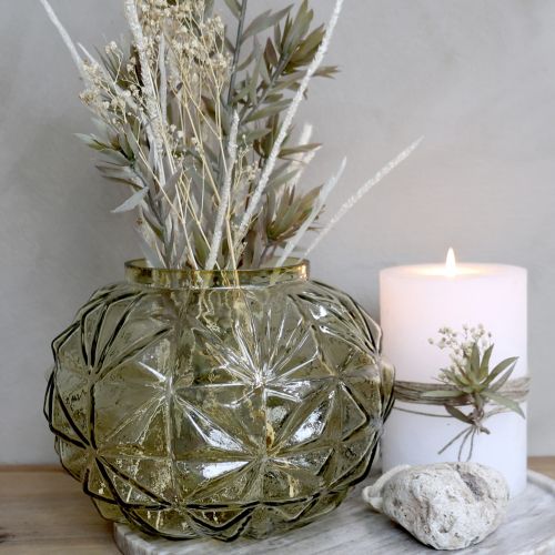 Skleněná váza Cut Glass Verte 17 cm