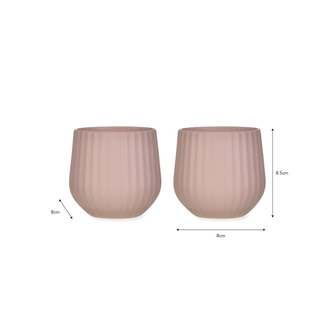Keramické hrnečky Linear Dusty Pink - set 2 ks