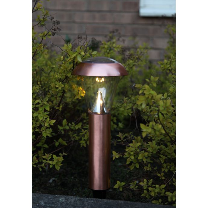 Zahradní světlo na solární napájení Bollard Napoli Copper
