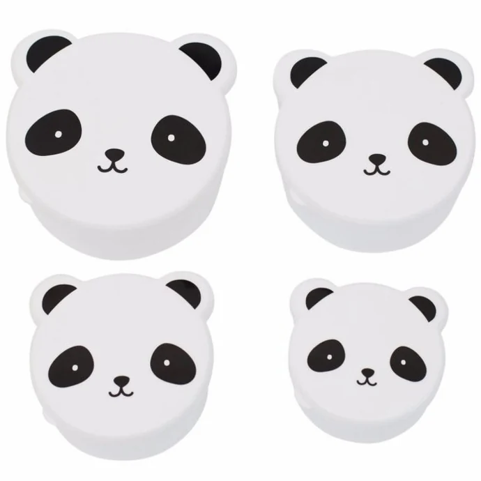 Dětské úložné dózy Panda set 4 kusů