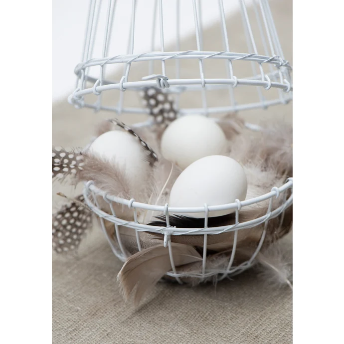Vajíčko z kovových drátků - bílé