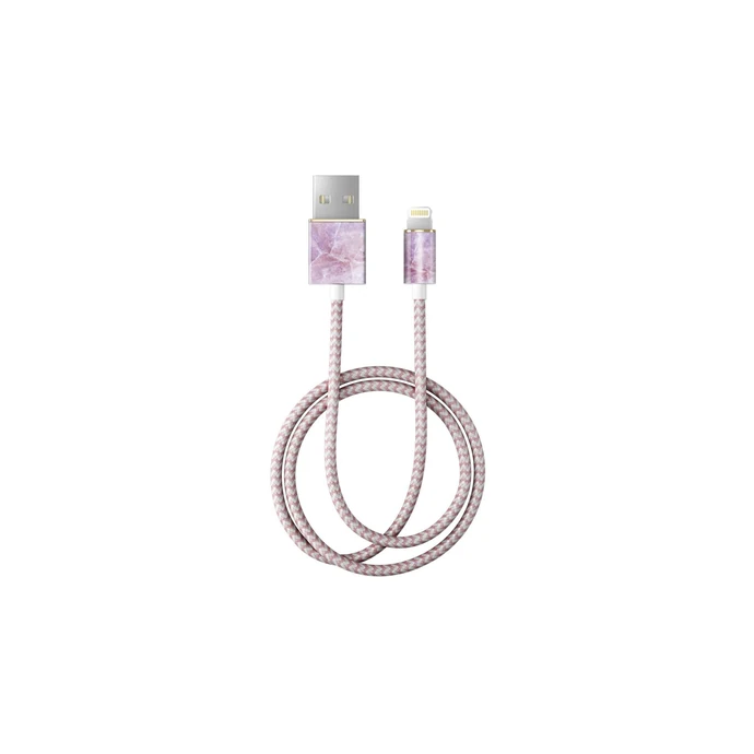Textilní USB kabel na iPhone Pilion Pink Marble 1m