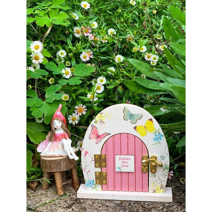 Dřevěný dvířka pro víly Mini Fairy Door
