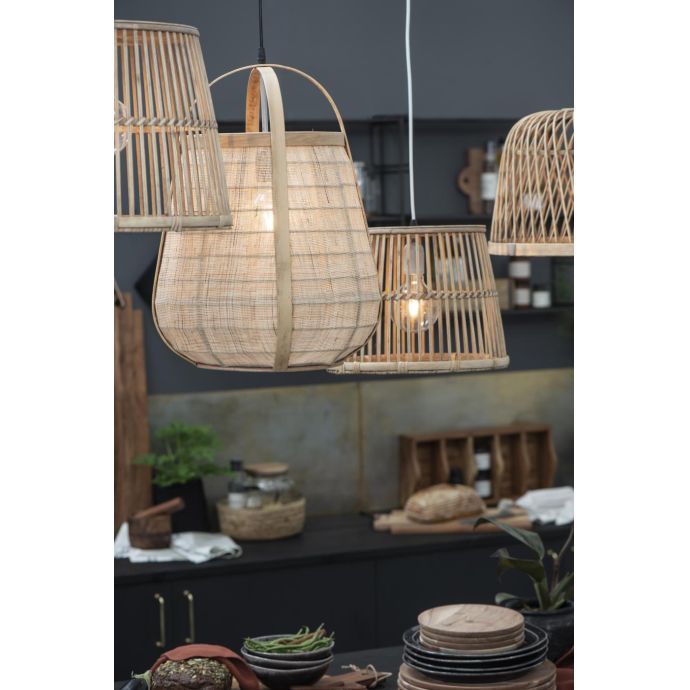 Závěsná dřevěná lampa Hessian