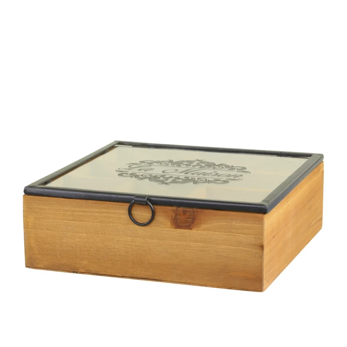 Dřevěný úložný box s přihrádkami La Maison