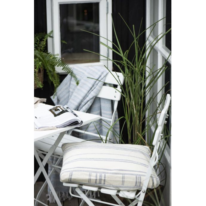 Balvněný přehoz Cream Light Blue Stripe 130 × 160 cm