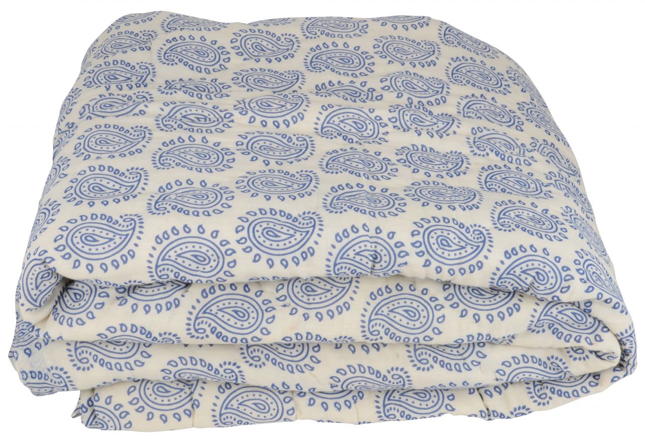 Bavlněný přehoz Blue Paisley cream 180x130