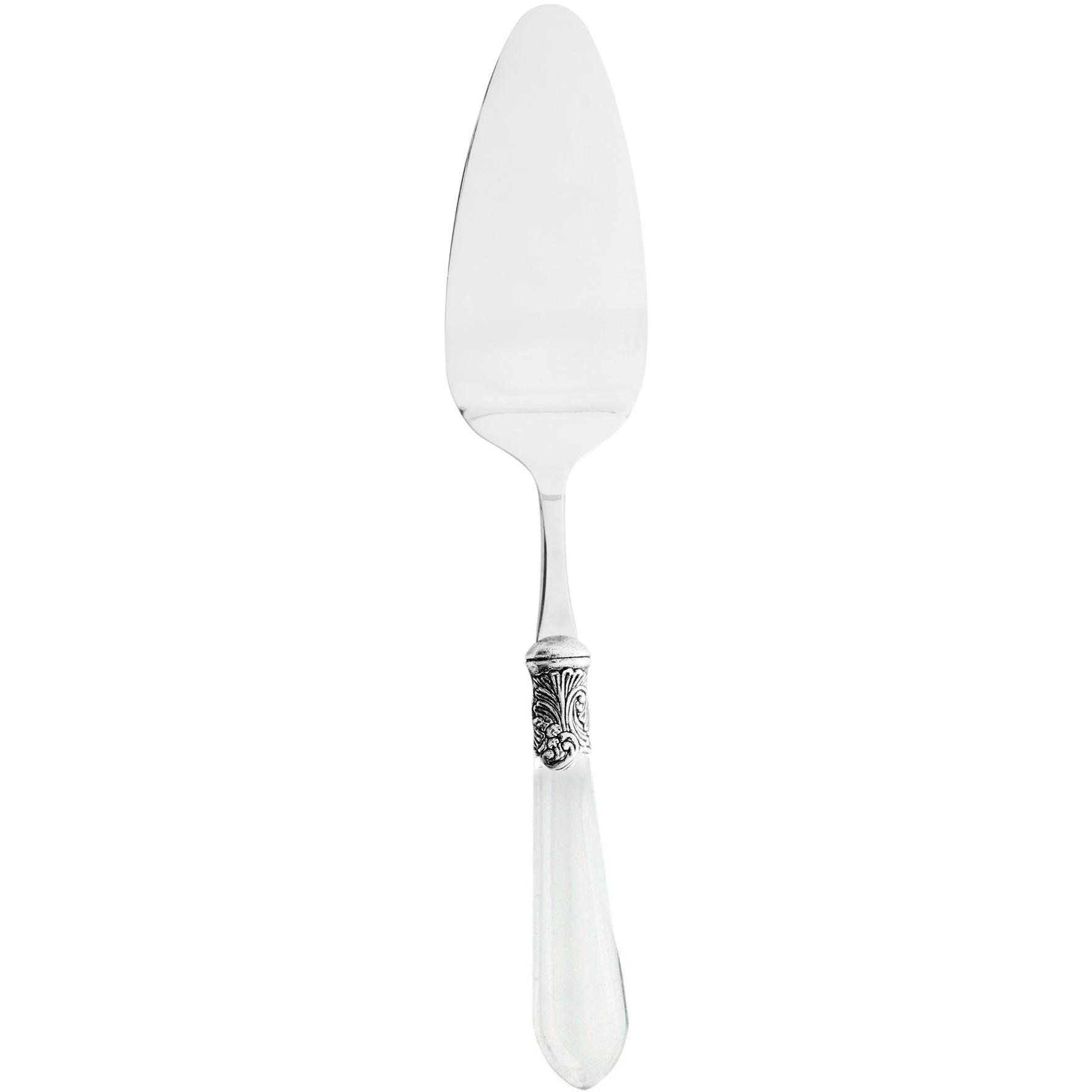 CÔTÉ TABLE Servírovací lopatka na dort Baroque Transparent, stříbrná barva, čirá barva, kov, plast