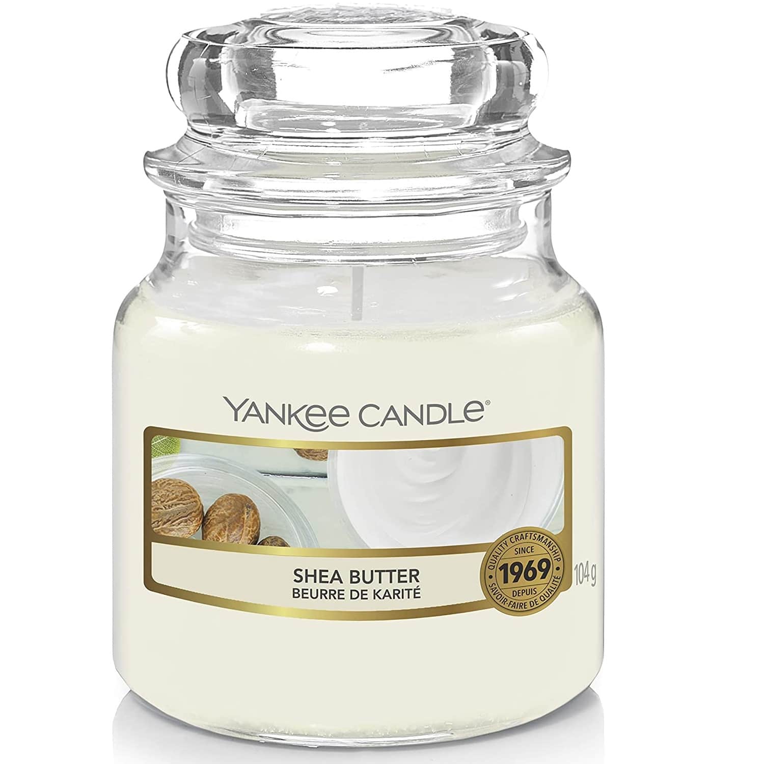 Yankee Candle Svíčka Yankee Candle 104gr - Shea Butter, bílá barva, sklo
