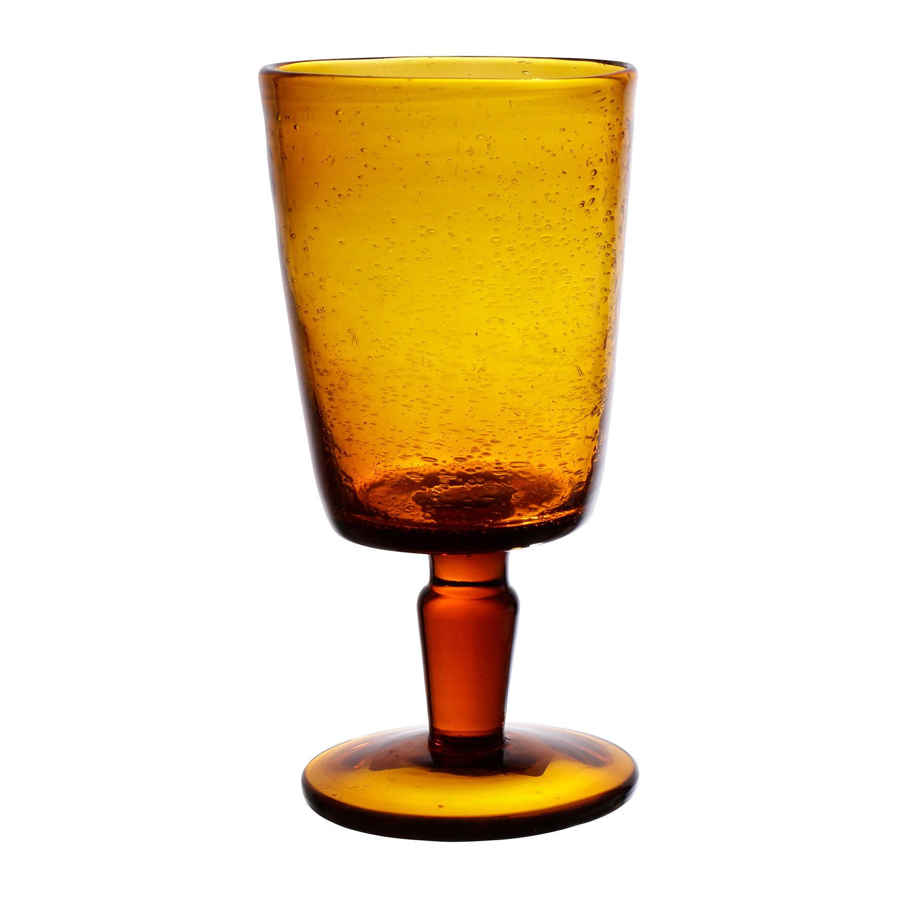 CÔTÉ TABLE Sklenice na víno - Pernille Ambre, oranžová barva, hnědá barva, čirá barva, sklo