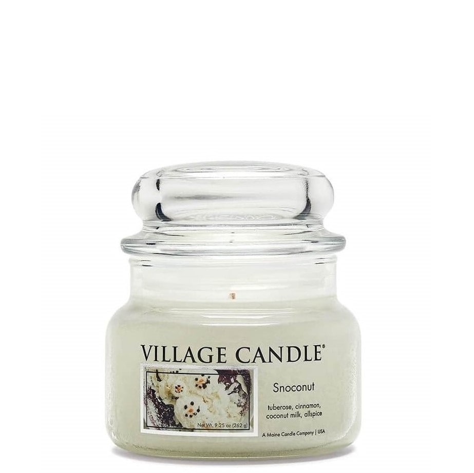 VILLAGE CANDLE Svíčka Village Candle - Snoconut 262g, bílá barva, stříbrná barva, sklo, vosk