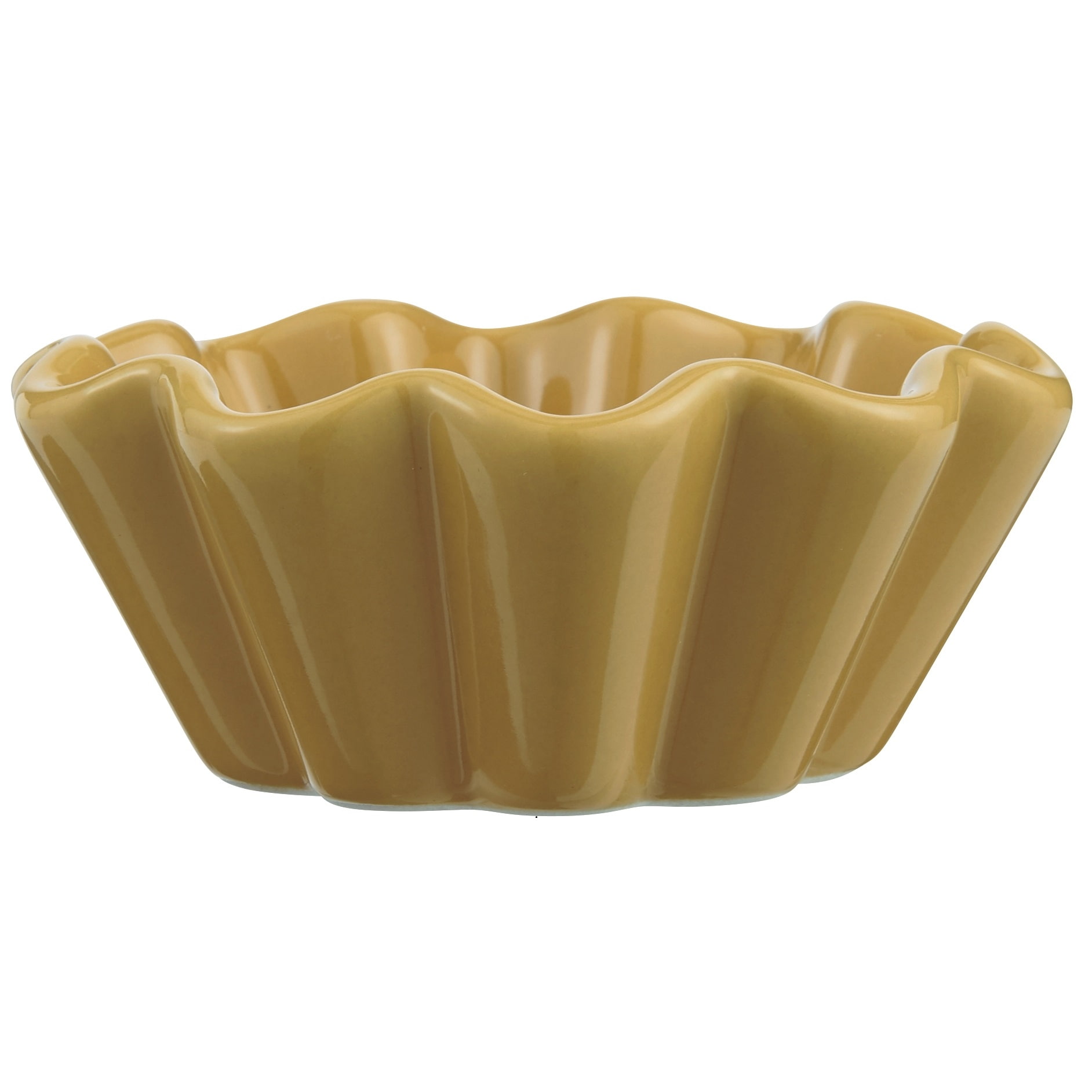 IB LAURSEN Keramická forma na muffiny Mynte Mustard, žlutá barva, keramika