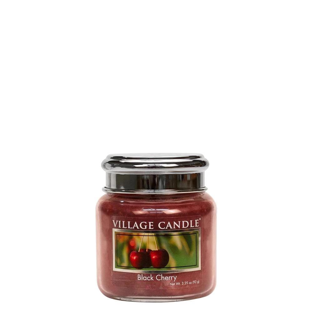 VILLAGE CANDLE Svíčka Village Candle - Black Cherry 92gr, červená barva, sklo, kov