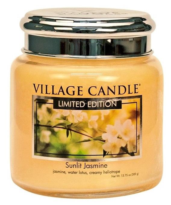 VILLAGE CANDLE Svíčka Village Candle - Sunlit Jasmine 389g, žlutá barva, sklo, kov