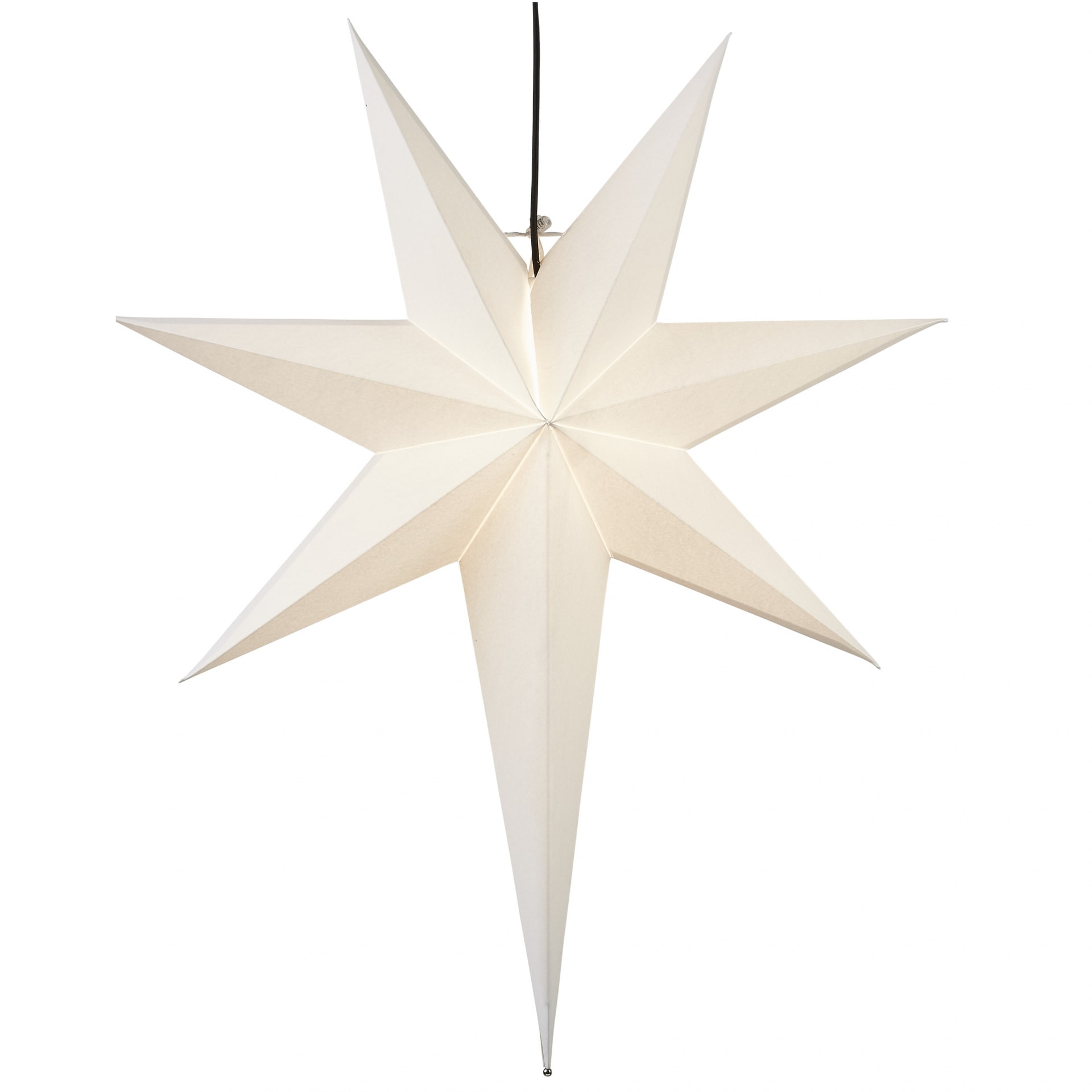 STAR TRADING Závěsná svítící hvězda Star Frozen 55cm, bílá barva, papír
