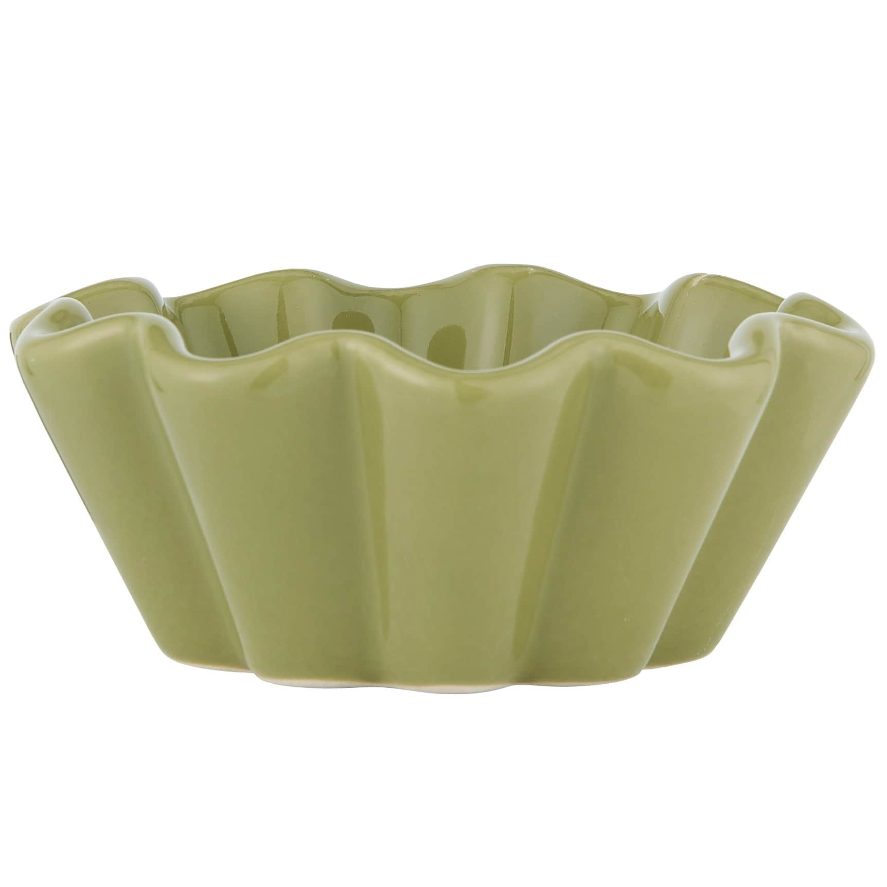 IB LAURSEN Keramická forma na muffiny Mynte Herbal Green, zelená barva, keramika